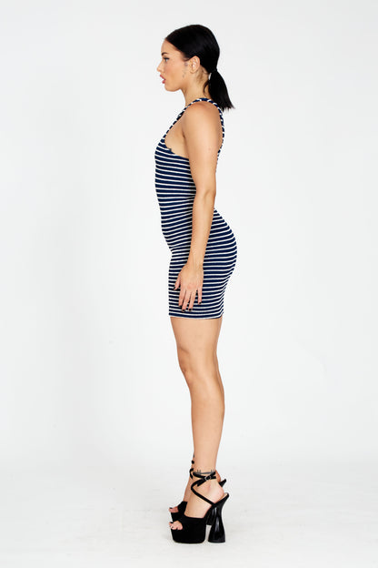 IAKHI, NAVY STRIPE DRESS